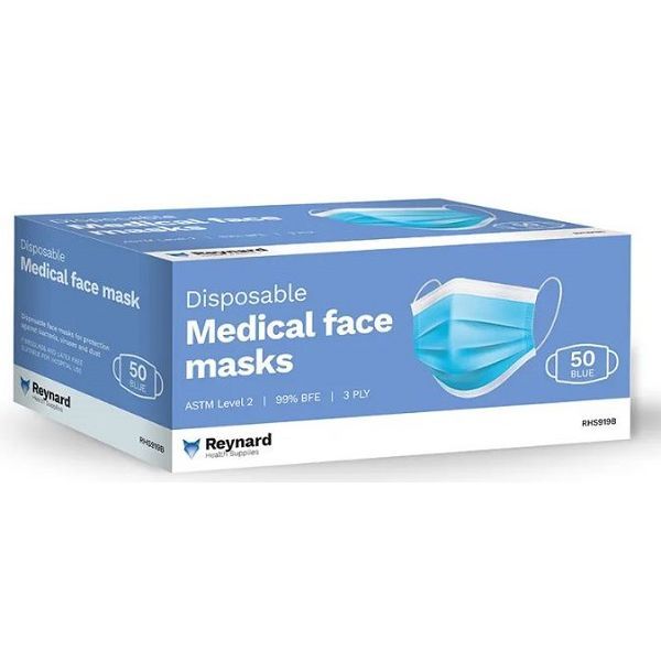 Level 2 Face Mask  Earloop Box of 50 Blue