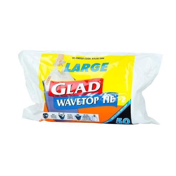Glad Wavetop Bag 36 Litre 50 Roll For Swing Bin Liners