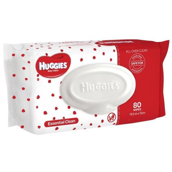 Huggies Baby Wipes Essentials Fragrance Free Pack 80